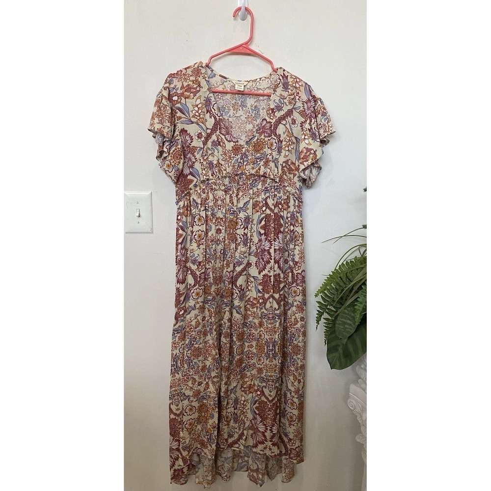 Sundance Faye Floral Flutter Sleeves High Low Hem Maxi Dress Size 4 EUC! $158 - Picture 7 of 10